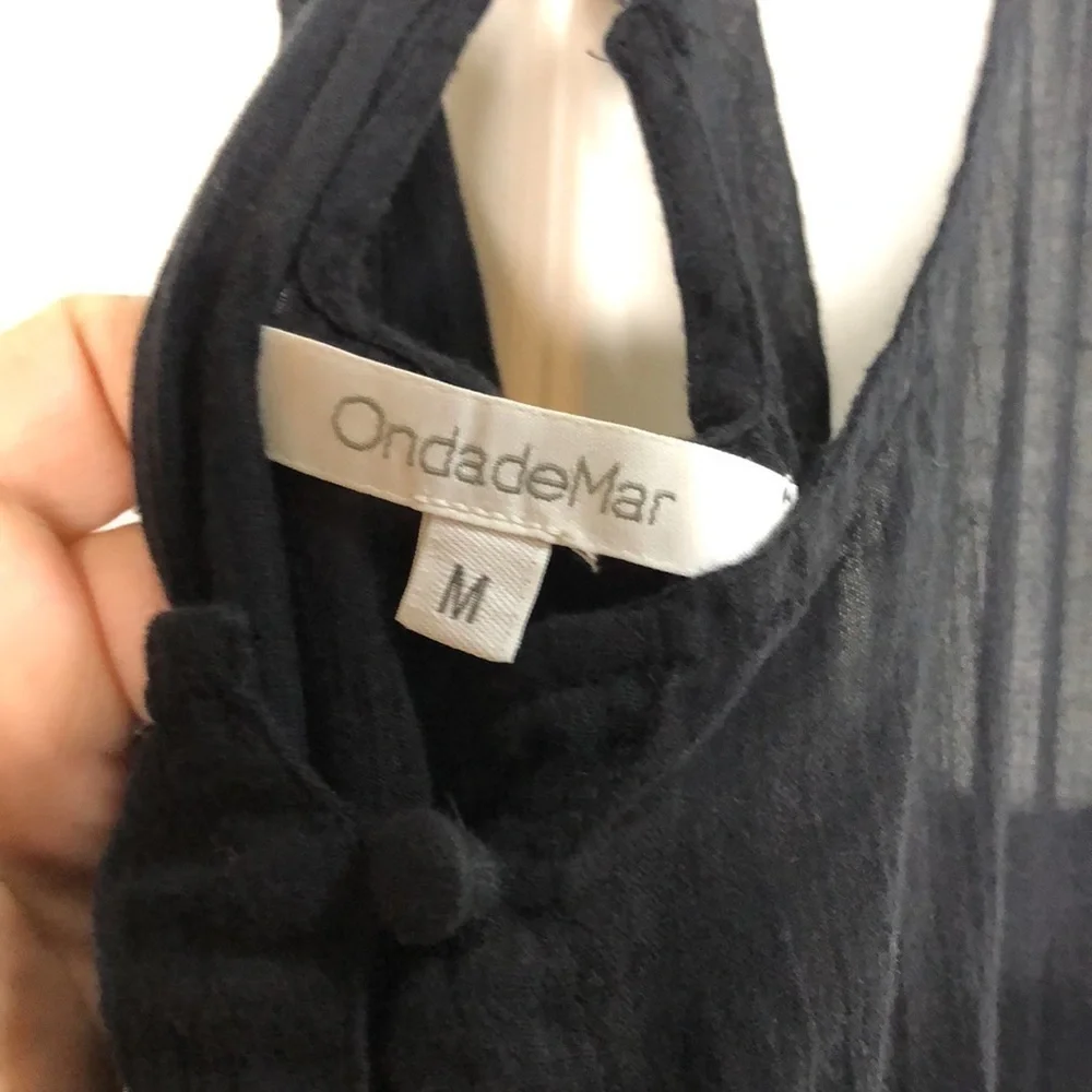 OndadeMar Coverup Jumpsuit Black White Medium